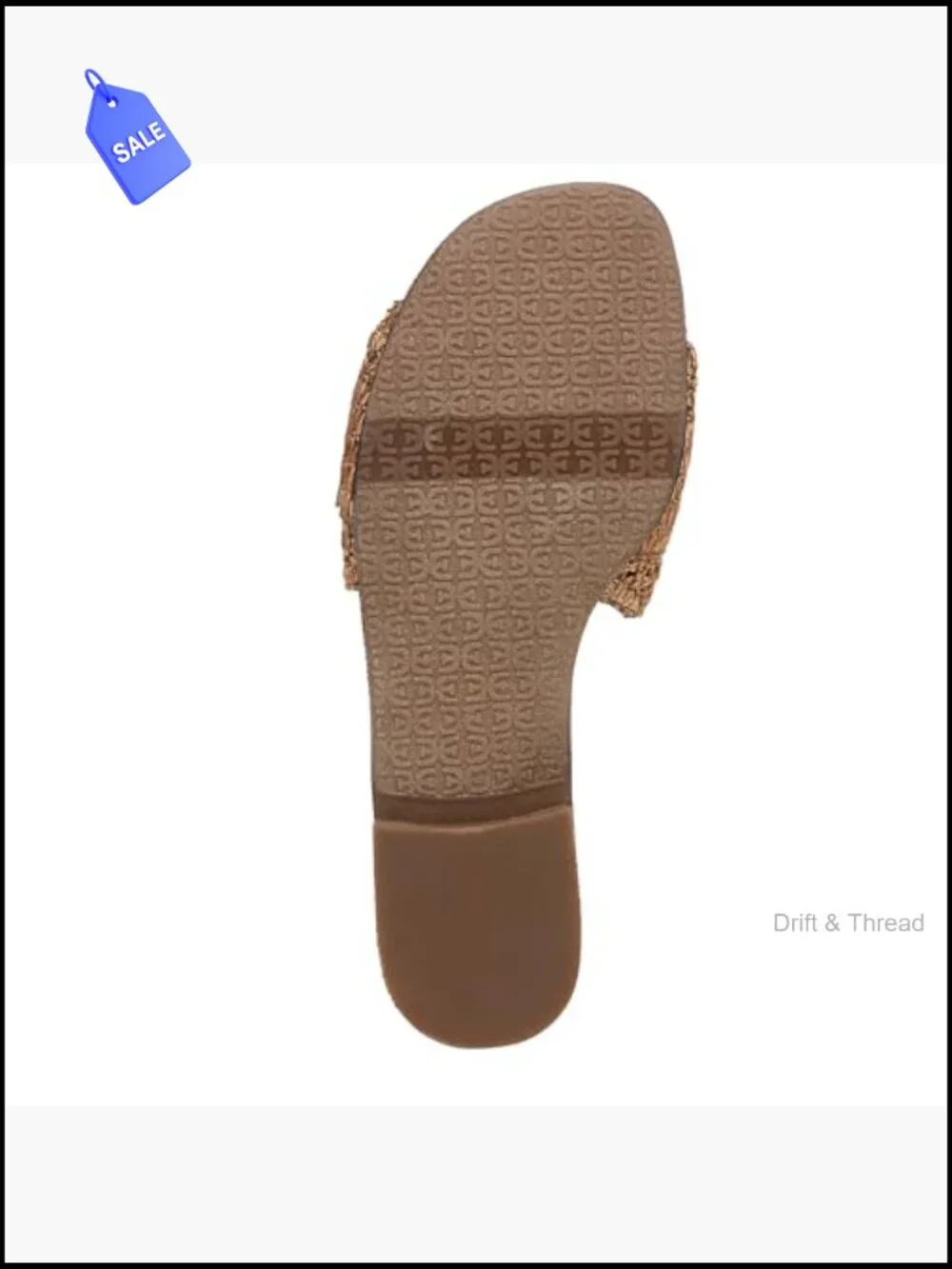 Raffia Slide Sandals with Resin Buckle, Slip-On, Flat Heel